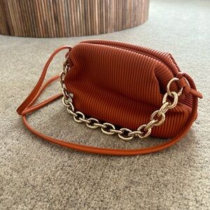 MOST WANTED USA Pleated Cloud Chain Strap Bag In Orange